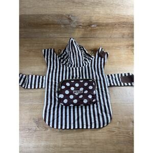 Henri Bendel Classic Striped Dog Rain Coat W Pouch Attached